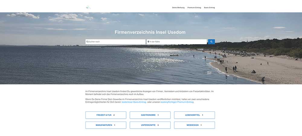 Startseite Firmenverzeichnis Insel Usedom