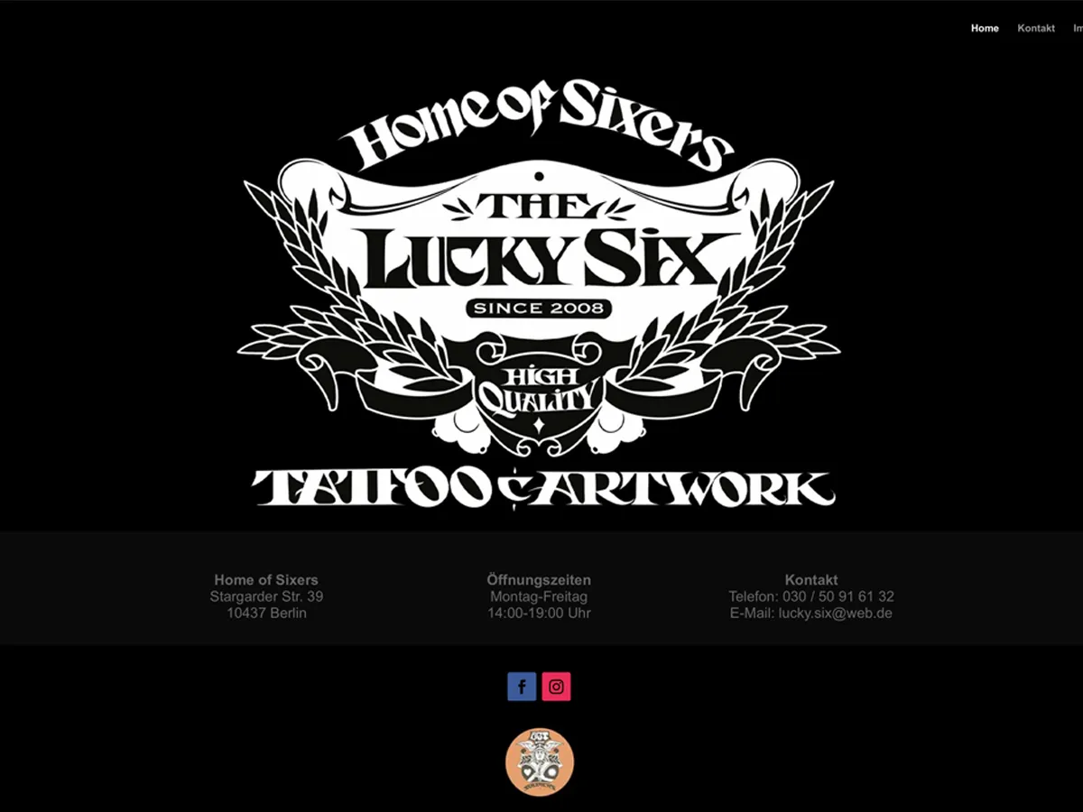 Lucky Six Tattoo Tattoostudio Website Vorschau