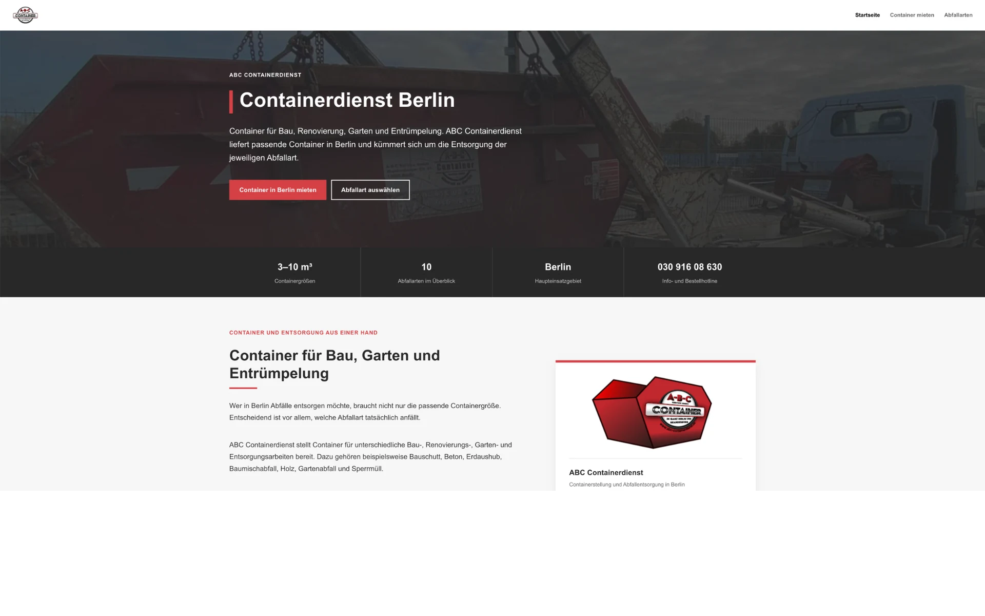 Website ABC Containerdienst